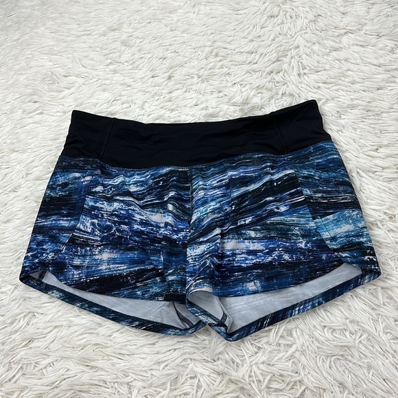 Lululemon Run Times Short II *4" Shorelines Multi Blue / Black - Picture 1 of 7